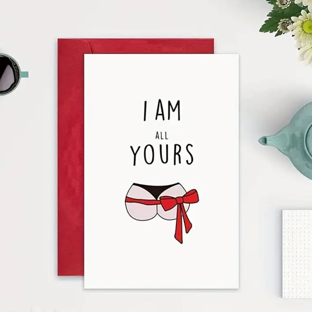 Playful Romantic Greeting Card with Envelope - Picture 1 of 2